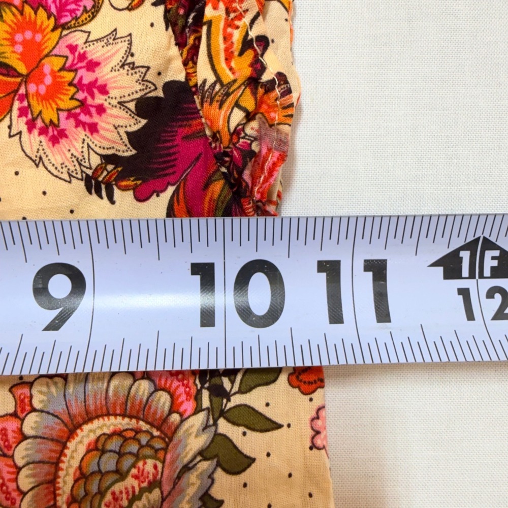 A Loves A Girls Floral Tiered Cotton Dress Ruffle Sleeve Peach Multi Size 5 - Picture 6 of 7
